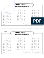 Inmultirea Factor Necunoscut