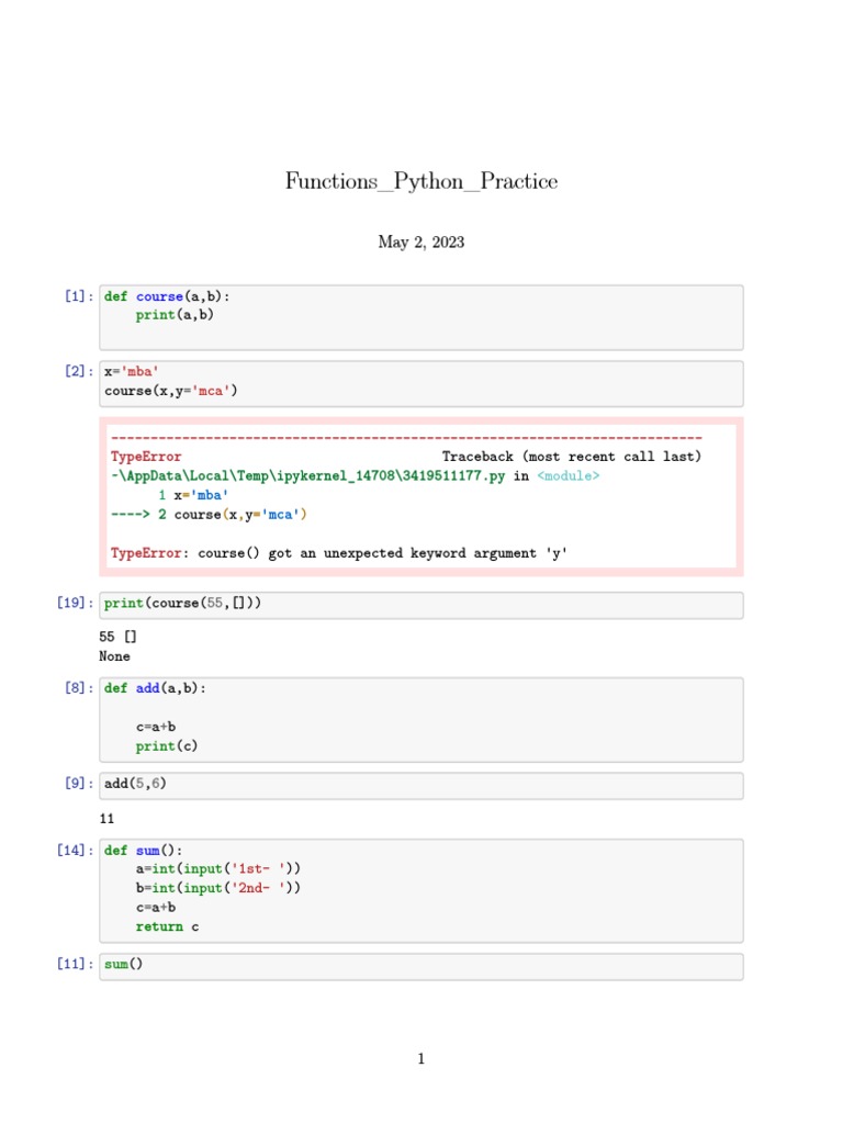 Functions python practice pdf information technology management