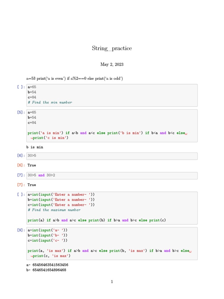 String Practice | PDF | Software | Computer Programming