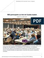 500 Participants Au Loto de Caudan Basket: Publié Le 16 Avril 2023 À 16h47