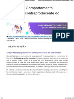 Unidade 1 - Comportamento Produtivo e Contraproducente Do Trabalhador