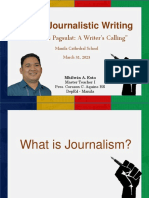 Basic Journalistic Writing