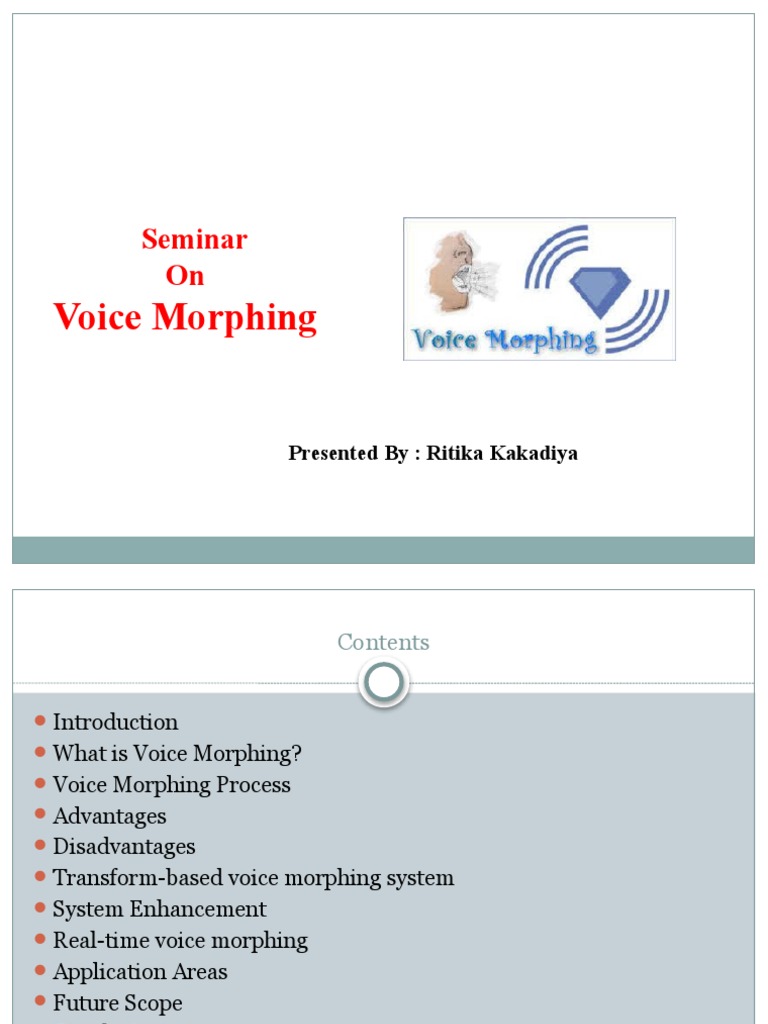 Voice Morphing: Techniques and Applications | PDF | Computers