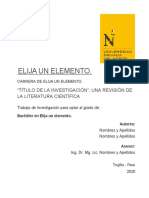 Elija Un Elemento.: "Título de La Investigación": Una Revisión de La Literatura Científica