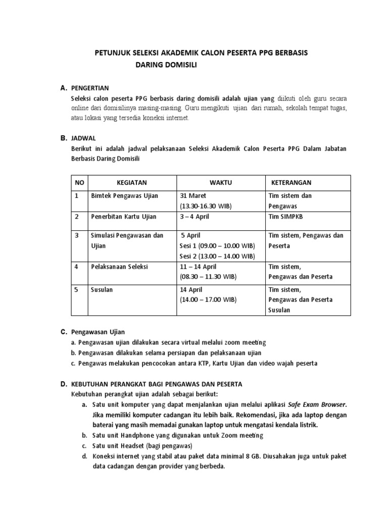 Panduan Ujian PPG Daring 2023 | PDF