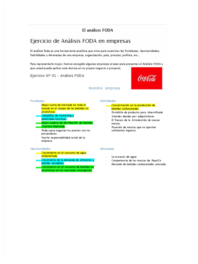 Análisis FODA para Empresas y Estudiantes | PDF | Mercado (economía ...