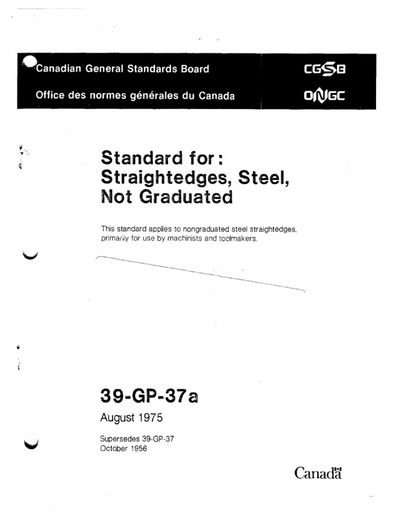 CGSB-39-GP-37a Strightedges Steel Not Graduated PDF | PDF