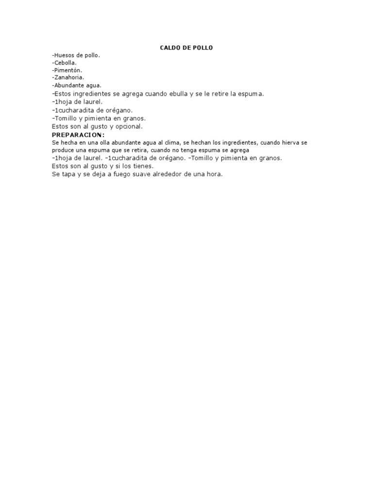 Caldo de Pollo PDF