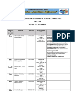 Cronograma Monitoreo I Etapa Secundaria