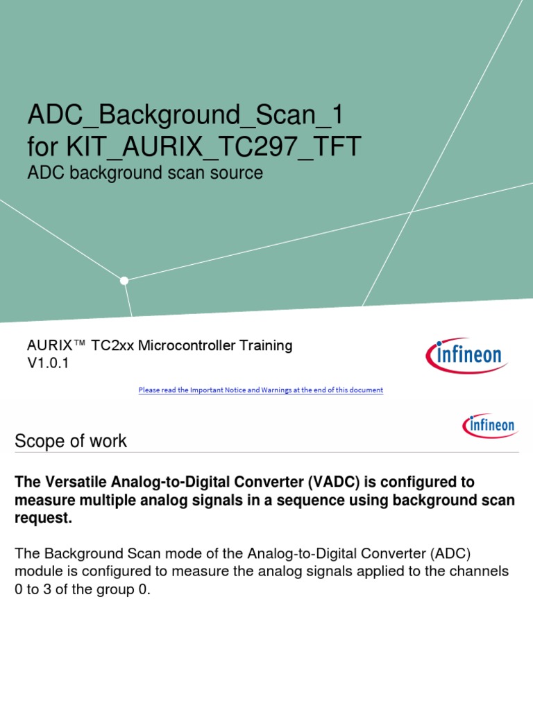 Infineon aurix adc background scan 1 kit tc297 tft training v01 01 en