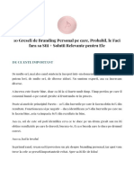 10 Greseli Pe Care Le Faci Fara Sa Stii in Branding Personal PDF