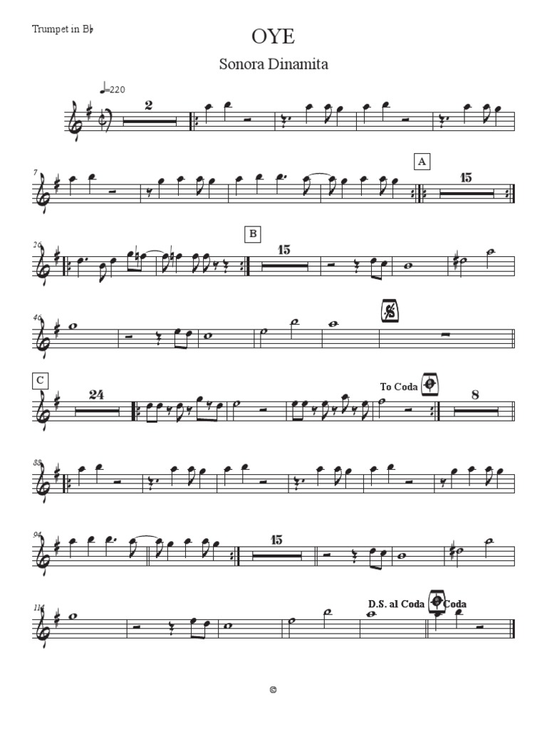 OYE Trumpet in BB PDF | PDF