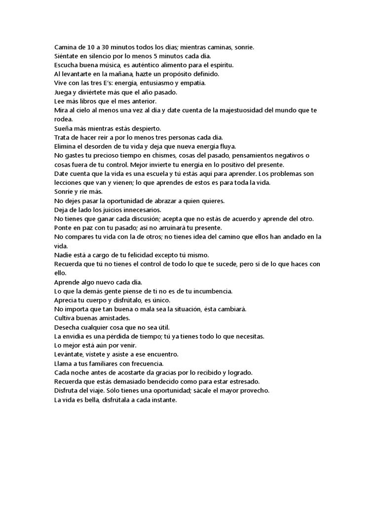 20 Claves para una Vida Plena y Feliz | PDF | Relaciones personales ...
