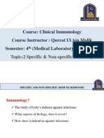 Clinical Immunology Course Explains Specific and Non-Specific Immunity