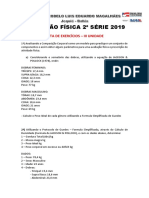 Lista de Exercicios - 3 Unidade 2019 - 2 Série