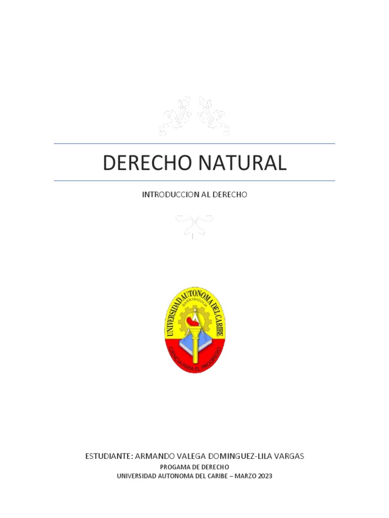 Fundamentos del Derecho Natural | PDF | La Ley natural | Tomás de Aquino