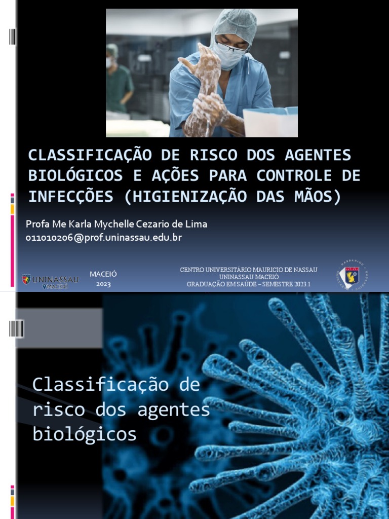 Classificação de Risco Biológico e Higienização | PDF | Infecção ...