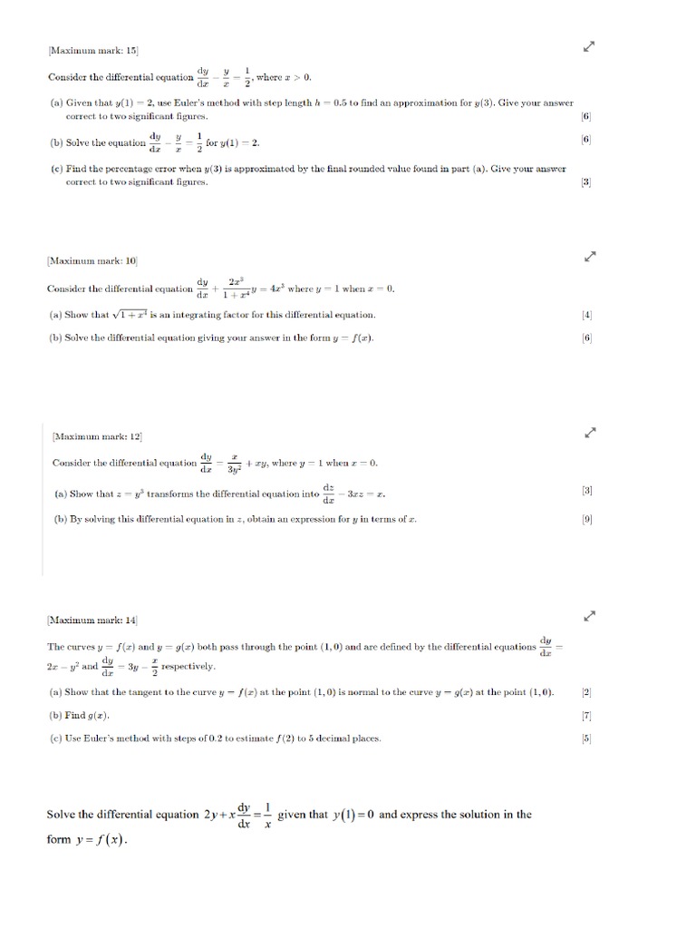 Differential equations&integrals PDF