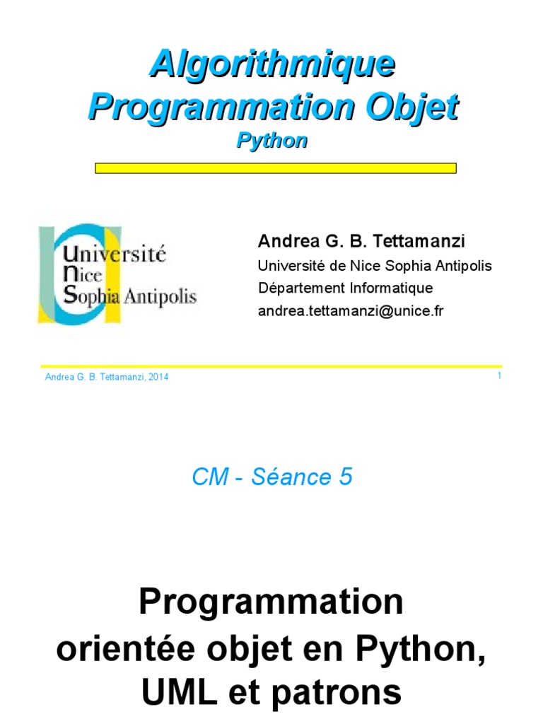 Programmation OO et UML en Python | PDF | Classe (informatique ...