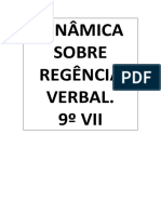 Dinâmica Sobre Regência Verbal