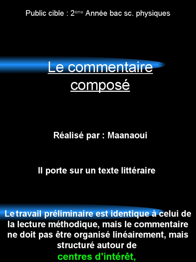 Méthode Commentaire Composé | PDF
