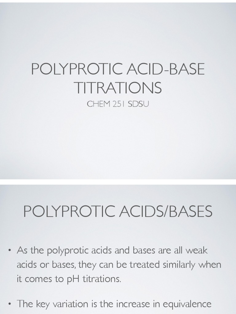 Titration of Polyprotic Acids | PDF | Titration | Chemistry