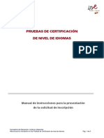 Pruebas de Certificación - Manual para La Presentación de La Solicitud PDF