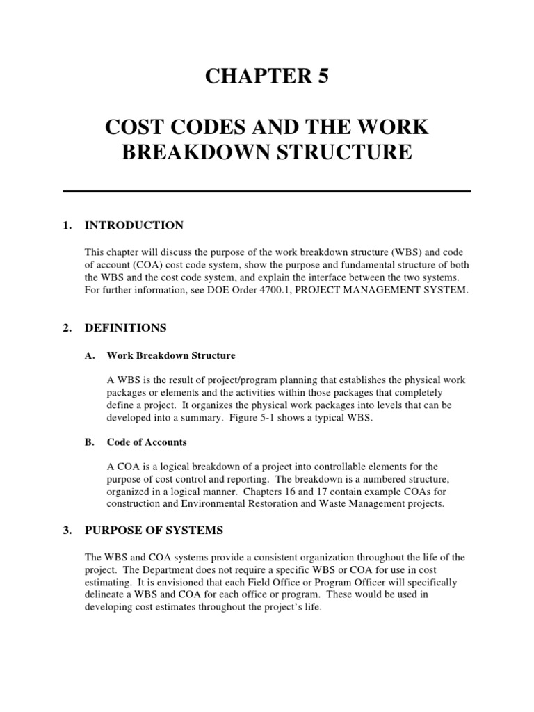 Cost Codes and WBS in Project Management | PDF | Business | Computing ...