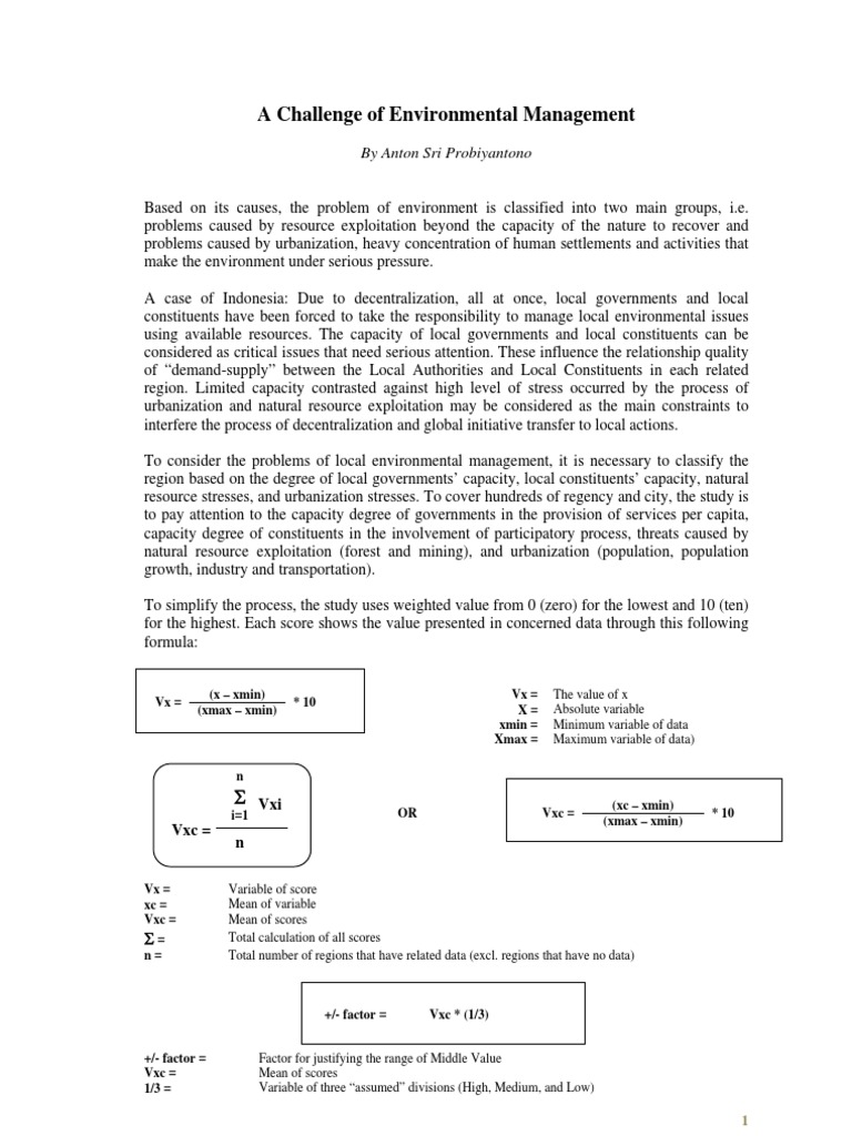 Environmental Management Challenges in Indonesia | PDF | Resource ...