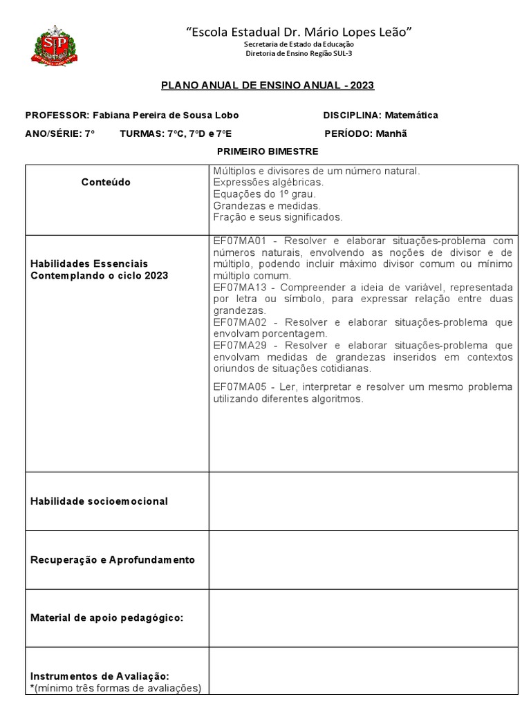 mat17aap q0007 Matemática 1º ano do Ensino Médio - 7ª Avaliação de  Aprendizagem em Processo 