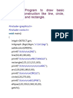 Write a Program to draw basic graphics construction like line