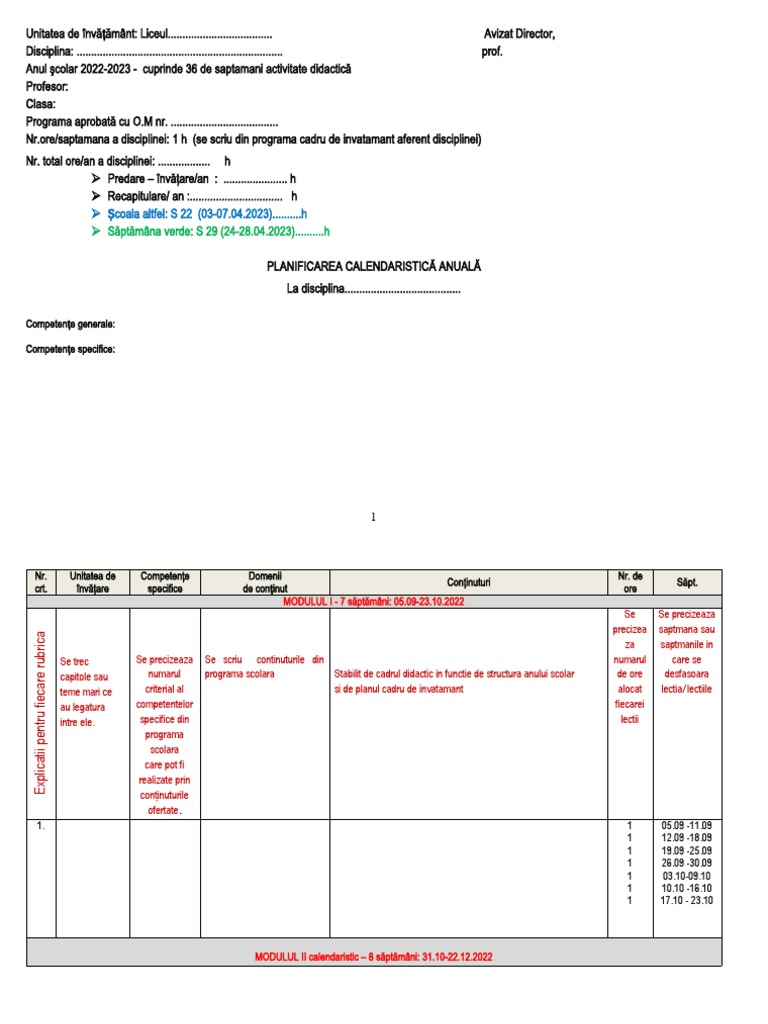 04 Planificare Anuala Pe Module | PDF
