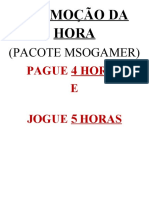 Promoção 5h por 4h no pacote MSOGamer