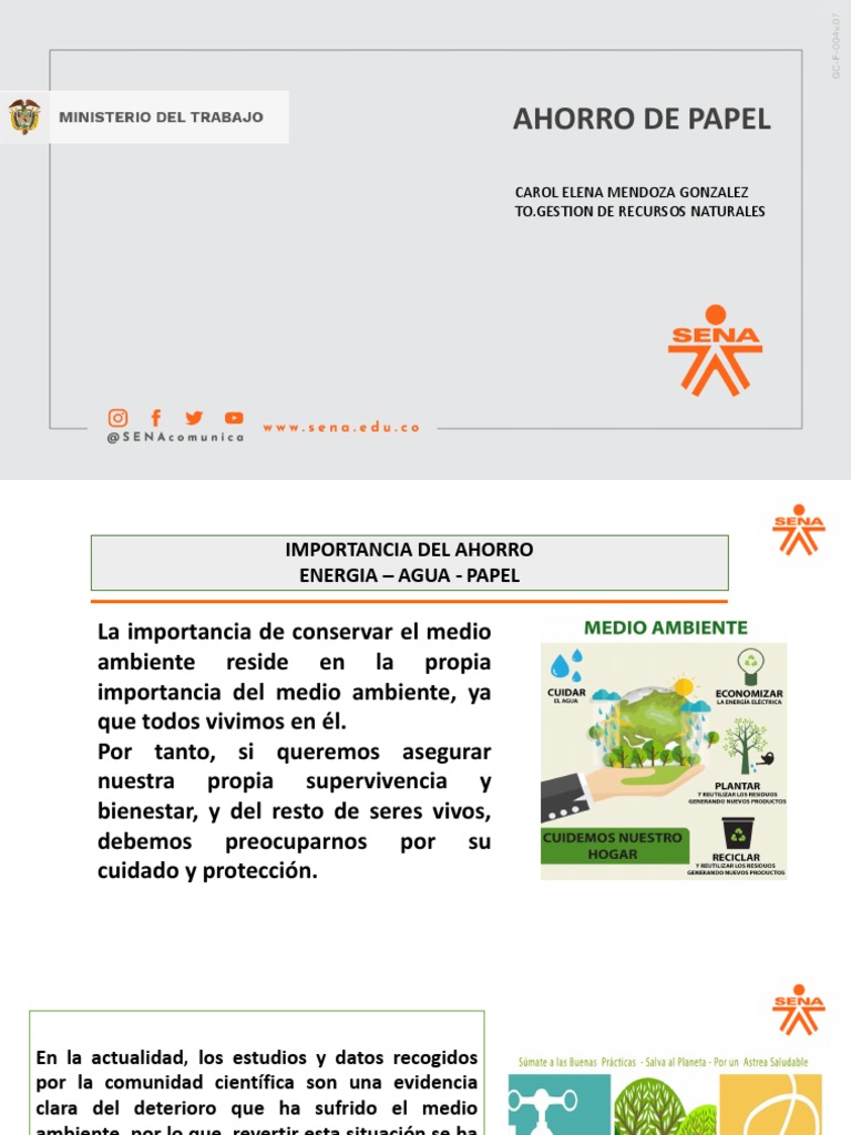 Ahorro de Agua, Energía y Papel | PDF | Reciclaje | Agua