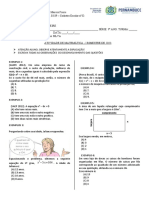 Matemática atividade escolar