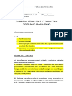 GABARITO - 9°s - Páginas 256 e 257 Do ARARIBÁ 8ºANO