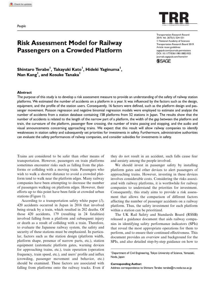 Railway Platform Accident Risk Assessment | PDF | Regression Analysis ...