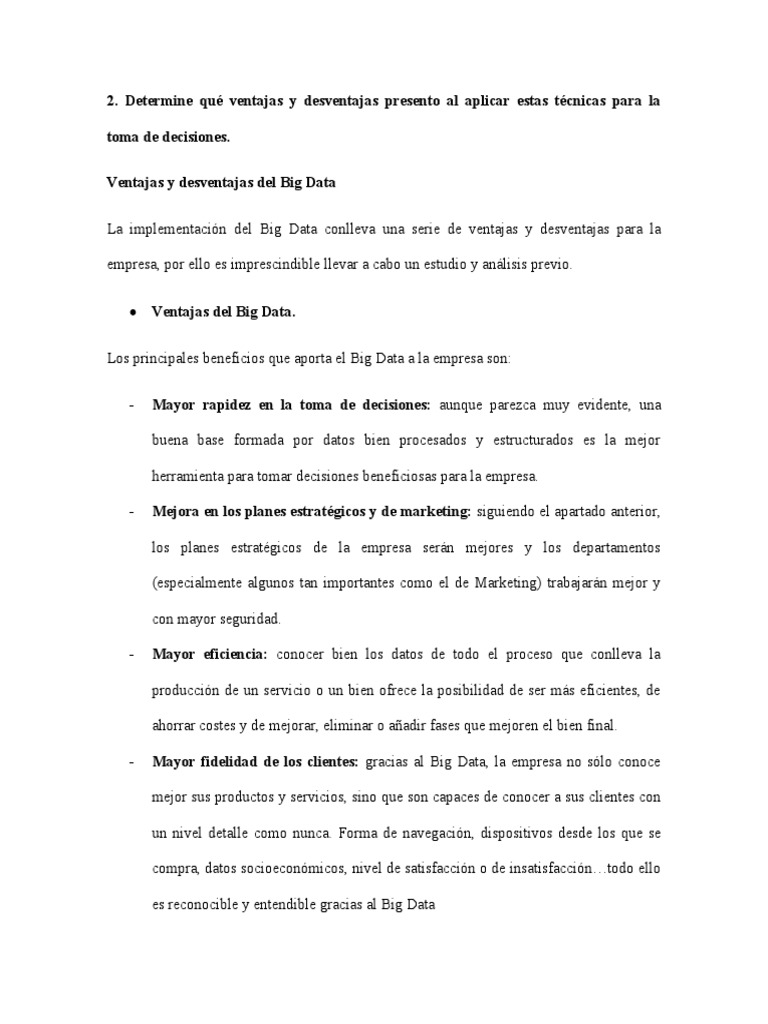 Ventajas y desventajas del Big Data | PDF | Big Data | Marketing