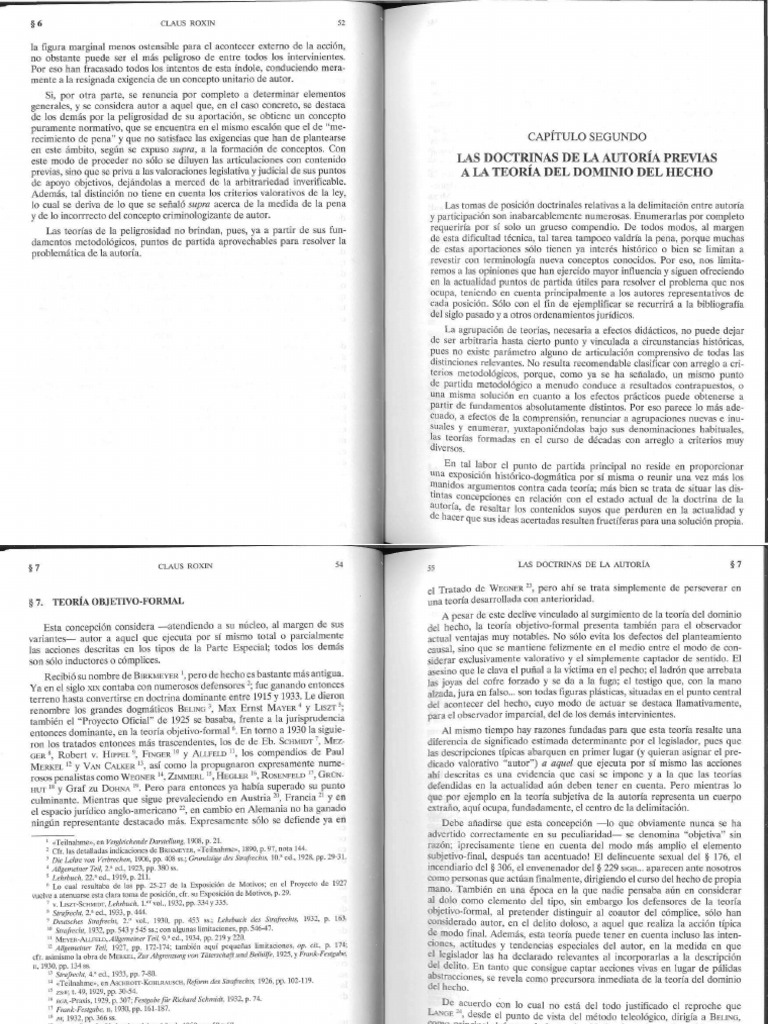 ROXIN, Claus. Autoría y Dominio Del Hecho. Editorial Marcial Pons. 2000 ...