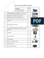 Equipment List for Soil Testing