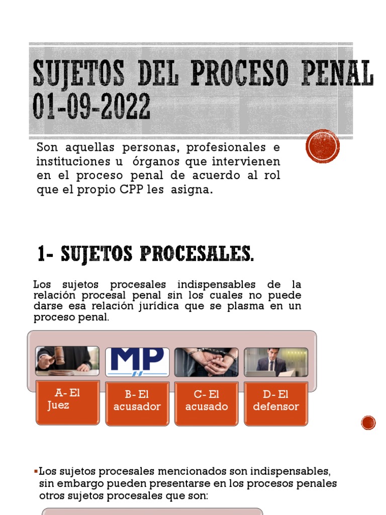 Sujetos Del Proceso Penal | PDF | Procedimiento Criminal | Ley procesal