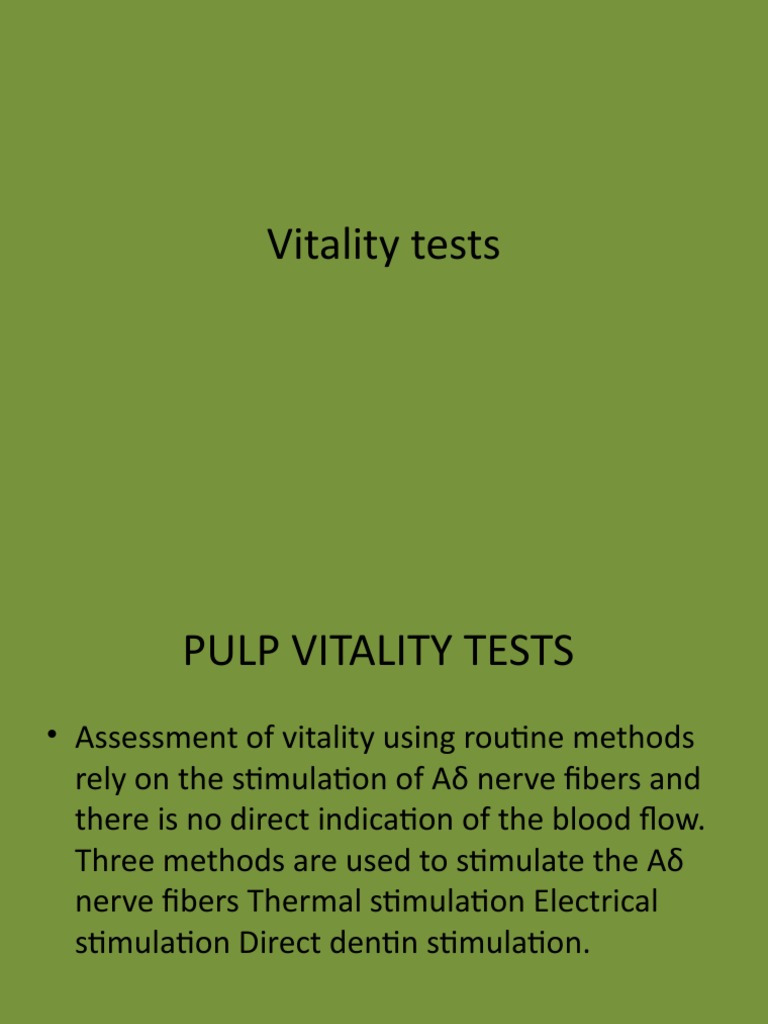 Vitality Test PDF Medical Specialties