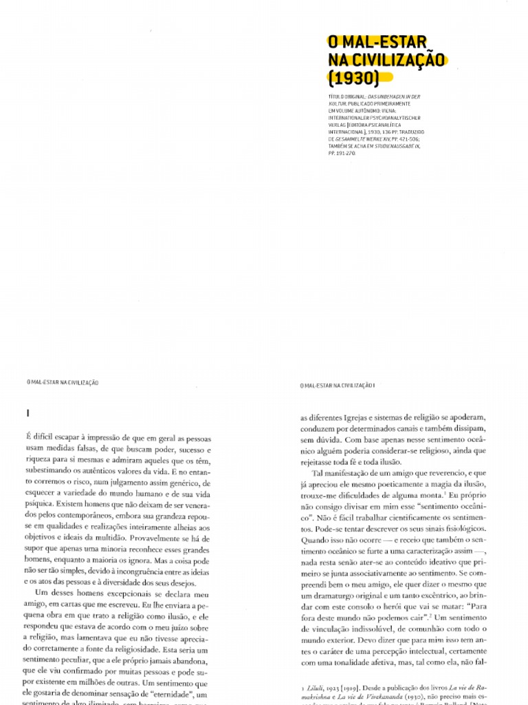 O MalEstar Na Civilização Sigmund Freud PDF PDF