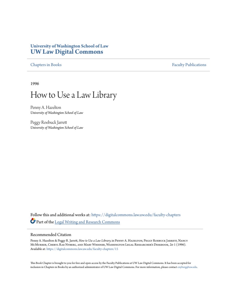 Using a Law Library Effectively | PDF