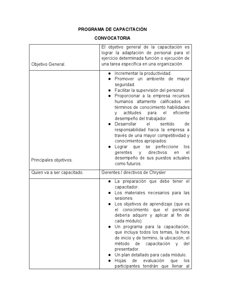 Capacitación para Gerentes en Chrysler | PDF | Liderazgo | Gestión de ...