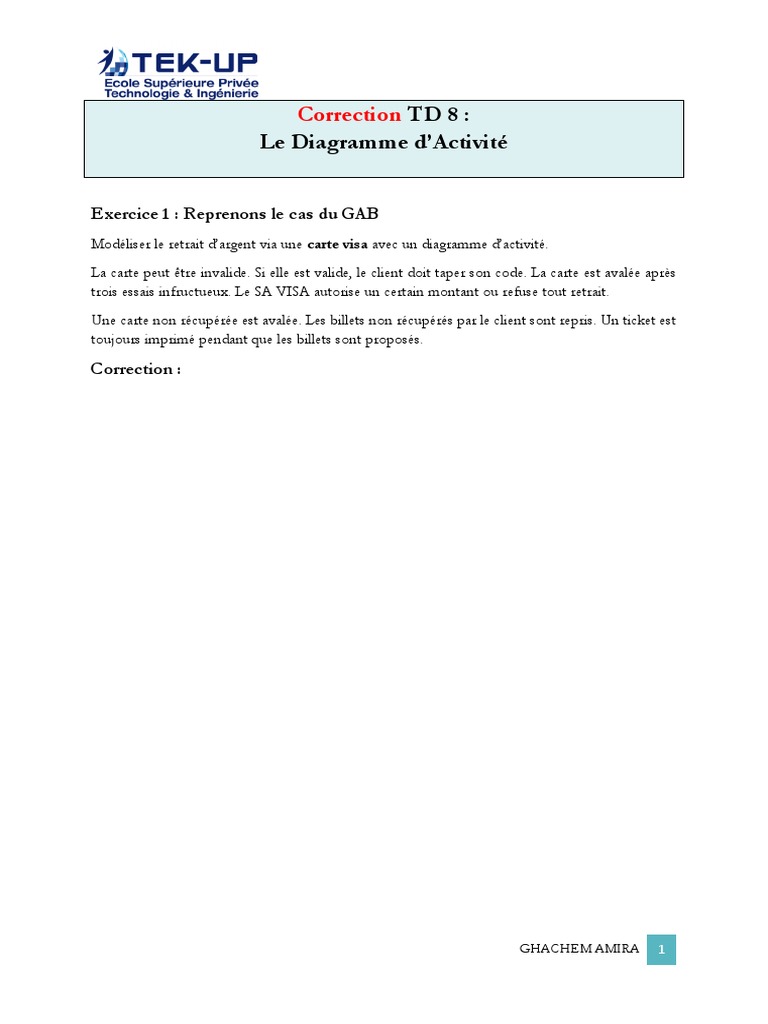 Correction TD Diagrammes d'Activité | PDF | Informatique