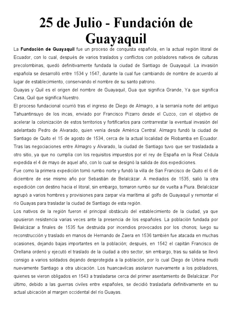 25-de-julio-fundacion-de-guayaquil-pdf-ecuador-america-latina