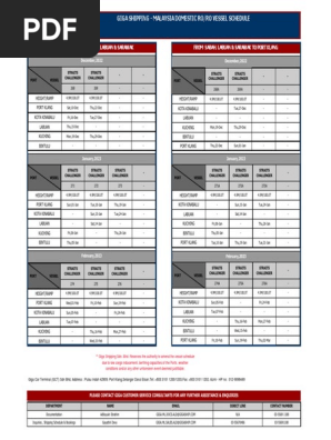 Shipping Schedule (DEC-FEB)