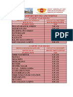 Transport Routes and Timings