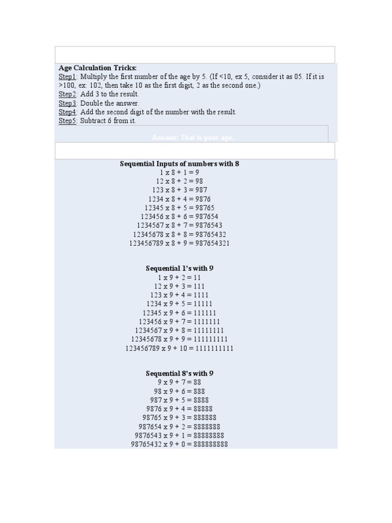 Age Calculationm | PDF